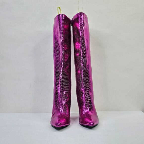 INC International Concepts Metallic Purple Paiton Tall Heeled Boots - Picture 9 of 11